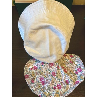 ブランシェス　女の子　帽子　50cm  ハット　白　ホワイト　花柄　