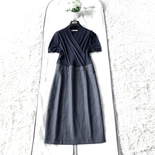 マックスマーラ(Max Mara)の極綺麗‼️最高級 白タグ マックスマーラ カシュクール切り替えワンピース(ひざ丈ワンピース)