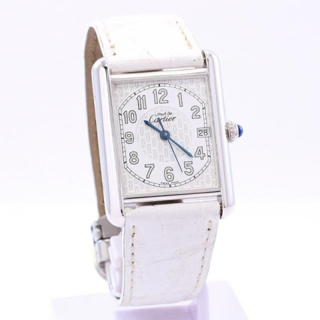 Cartier(カルティエ)のカルティエ 【CARTIER】 マストタンク LM W1014354 メンズ ホワイト シルバー925 腕時計 時計 MUST TANK LARGE MODEL WHITE SV925 【中古】  メンズの時計(腕時計(アナログ))の商品写真