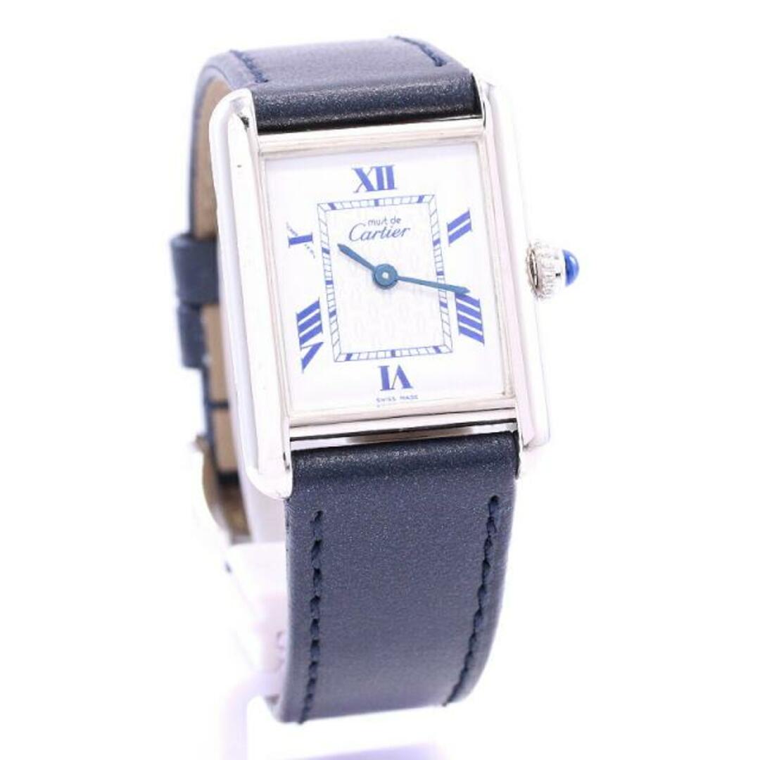 Cartier(カルティエ)のカルティエ 【CARTIER】 マストタンク SM W1014054 レディース ホワイト シルバー925 腕時計 時計 MUST TANK SMALL MODEL WHITE SV925 【中古】  レディースのファッション小物(腕時計)の商品写真