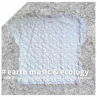 アースミュージックアンドエコロジー(earth music & ecology)のearth music&ecology　レースカットソー　白　春夏 ✓1867(Tシャツ(長袖/七分))