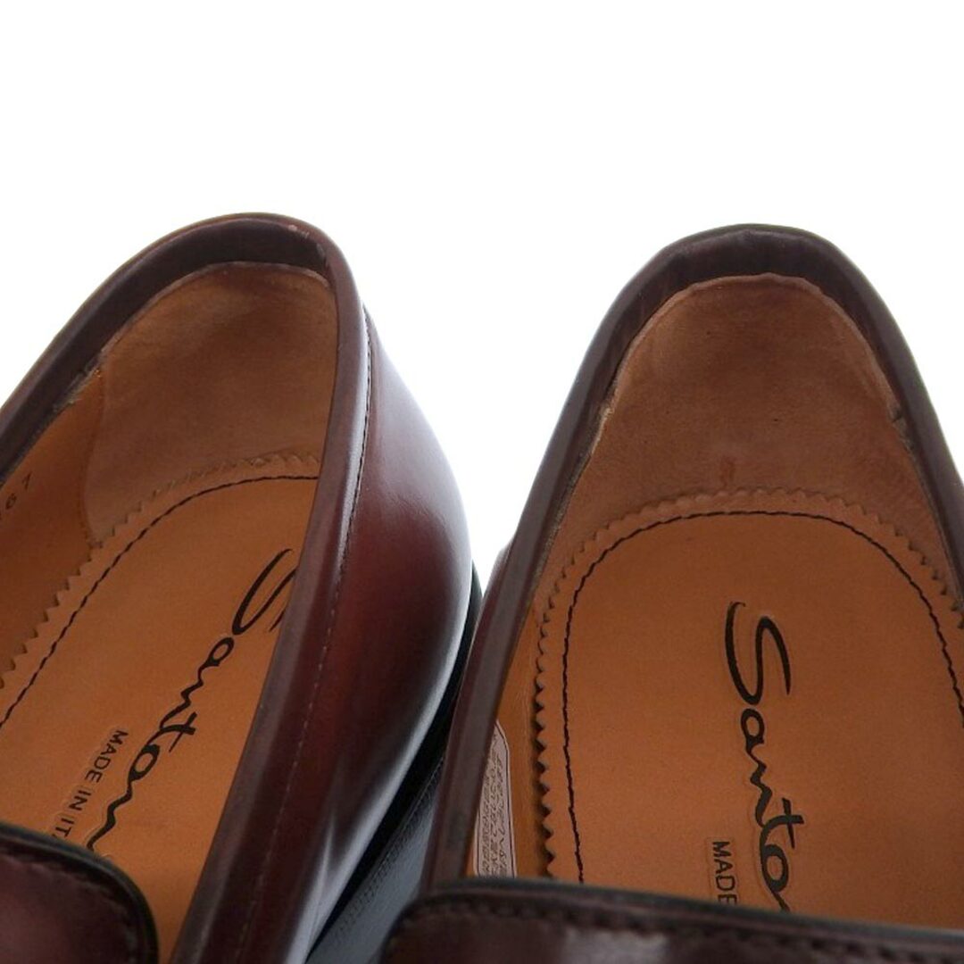 Santoni(サントーニ)のサントーニ 美品 SANTONI サントーニ Uチップ レザー クラシックローファー シューズ メンズ レッド US 7 1/2 US 7 1/2 メンズの靴/シューズ(その他)の商品写真