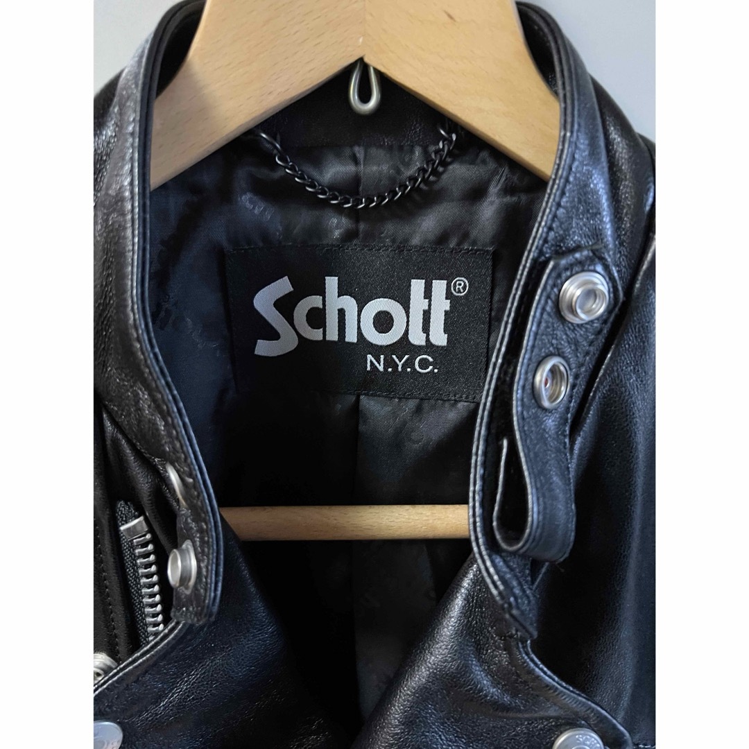 schott(ショット)のSCHOTT-DOUBLE BREAST RIDERS JACKET セミダブル メンズのジャケット/アウター(ライダースジャケット)の商品写真