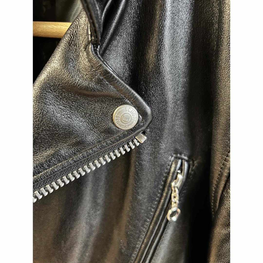 schott(ショット)のSCHOTT-DOUBLE BREAST RIDERS JACKET セミダブル メンズのジャケット/アウター(ライダースジャケット)の商品写真