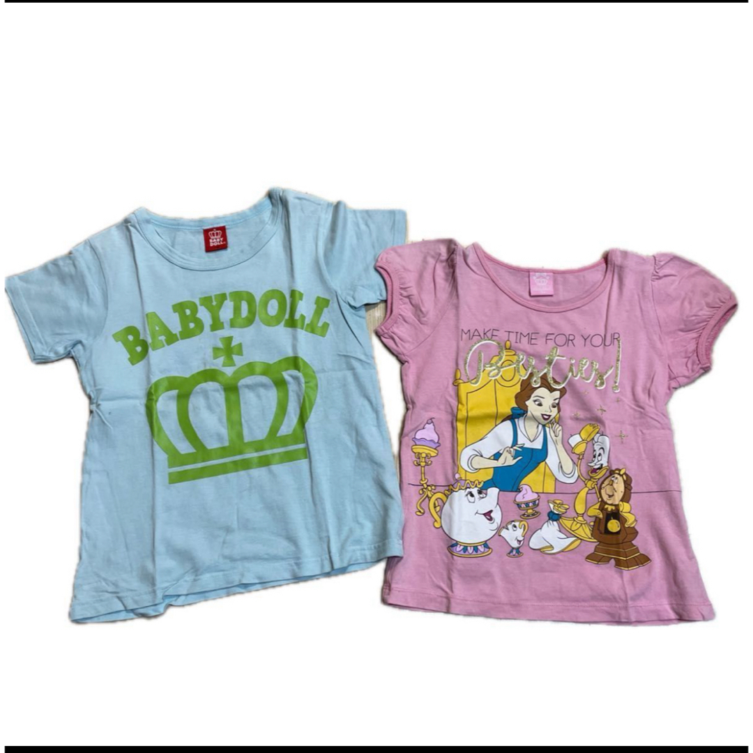 ベビードール Tシャツ 2枚セット　130 女の子　ディズニー キッズ/ベビー/マタニティのキッズ服男の子用(90cm~)(Tシャツ/カットソー)の商品写真