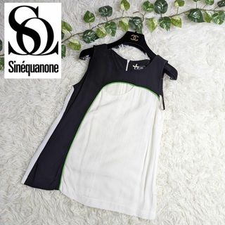 シネカノン(Sinequanone)のSinequanoen シネカノン バイカラー ノースリーブ ブラウス 白 黒(シャツ/ブラウス(半袖/袖なし))