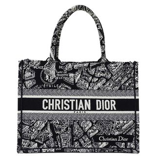 クリスチャンディオール(Christian Dior)のディオール Dior バッグ レディース ブランド トートバッグ プランドゥパリ ブックトート ミディアム ジャガード キャンバス ブラック 黒 刺繍 おしゃれ A4 大容量 肩掛け 【中古】(トートバッグ)