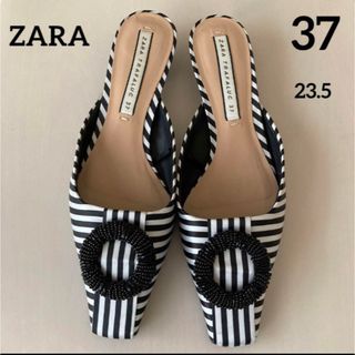 ZARA - 美品　ZARA ザラ　ローミュール　サイズ37  23.5 スクエアトウ  