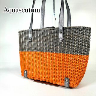 アクアスキュータム(AQUA SCUTUM)のAquascutum カゴバッグ トートバッグ ハンドバッグ ストローバッグ(トートバッグ)