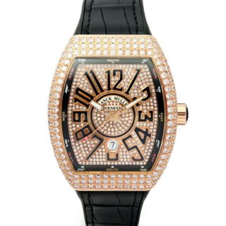 フランクミュラー(FRANCK MULLER)のフランク・ミュラー FRANCK MULLER ヴァンガード V45SCDTDCD5NNR 全面ダイヤ文字盤 中古 腕時計 メンズ(腕時計(アナログ))