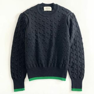 ビューティフルピープル(beautiful people)の12d5 beautiful people ビューティフルピープル 1125210003 popcorn knitting pullover ニット セーター プルオーバー 36 ブラック グリーン(ニット/セーター)