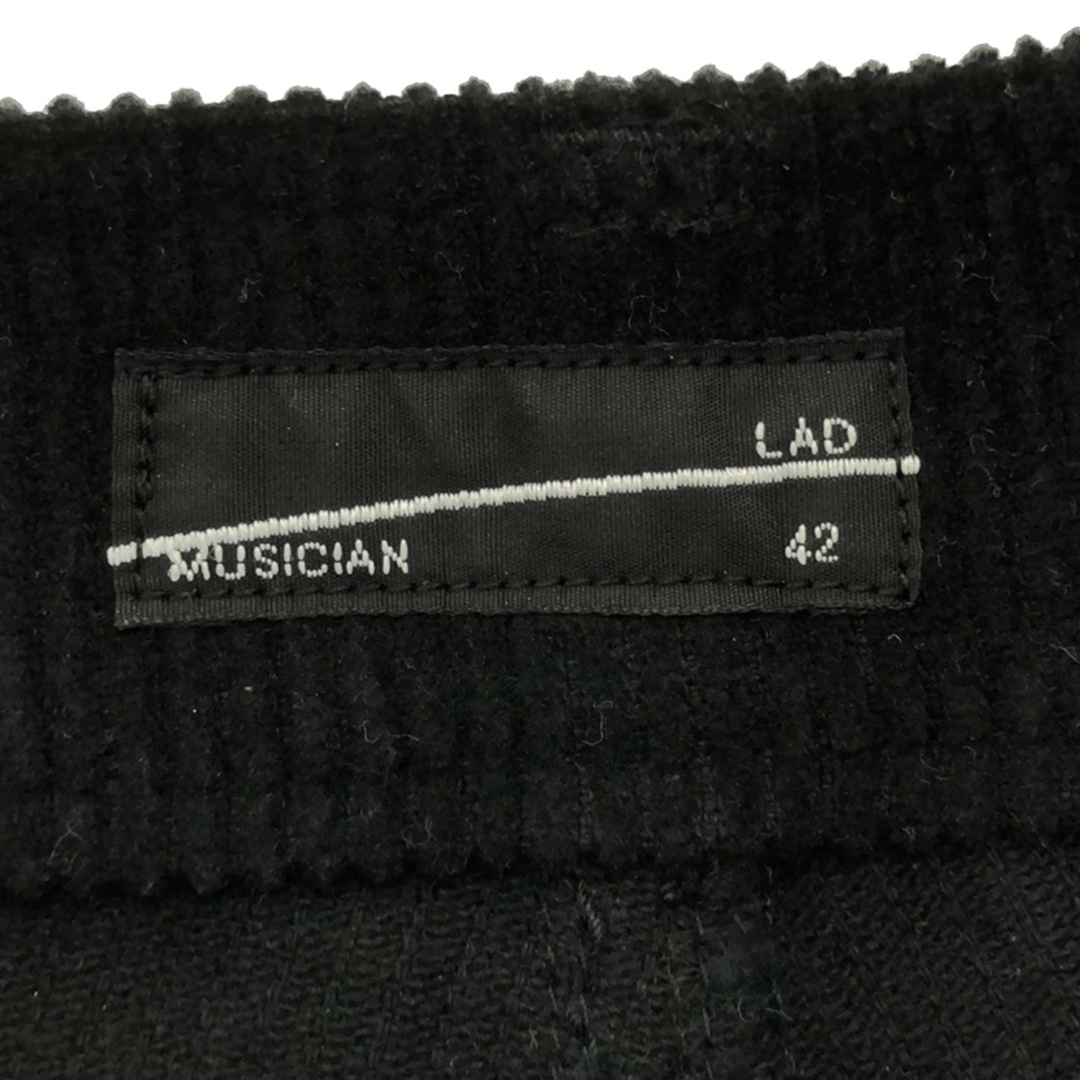 LAD MUSICIAN(ラッドミュージシャン)のLAD MUSICIAN ラッドミュージシャン 20AW CORDUROY WIDE PANTS テーパードコーデュロイワイドパンツ ブラック 42 2220-514 メンズのパンツ(その他)の商品写真