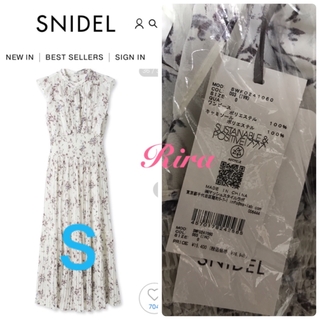 スナイデル(SNIDEL)の完売色🌷新作新品🍀 SNIDEL Sustainableフリルプリントワンピース(ロングワンピース/マキシワンピース)