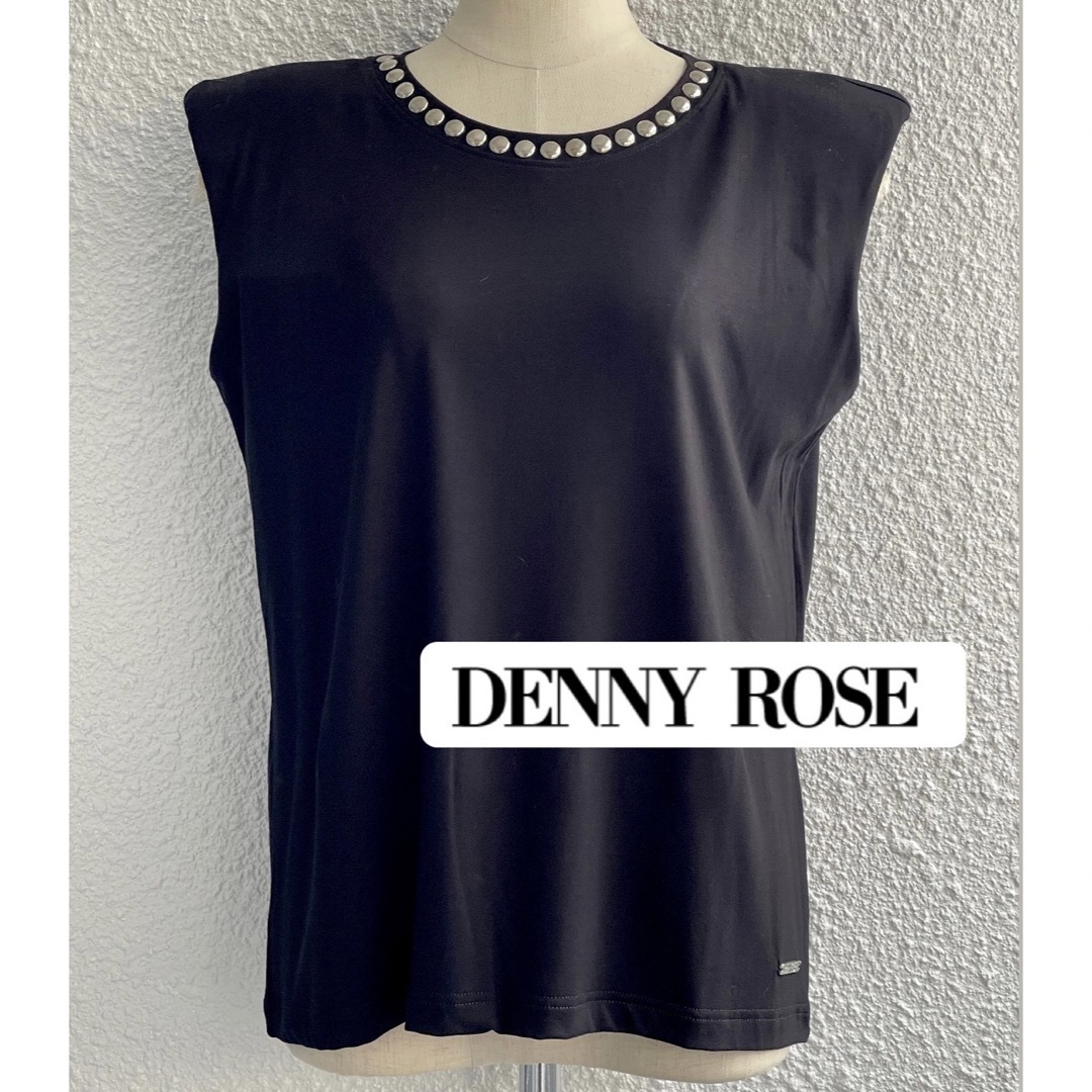 DENNYROSE(デニーローズ)の新品タグ付 デニーローズ DENNY ROSE スタッズ付ショルダーパットTee レディースのトップス(Tシャツ(半袖/袖なし))の商品写真