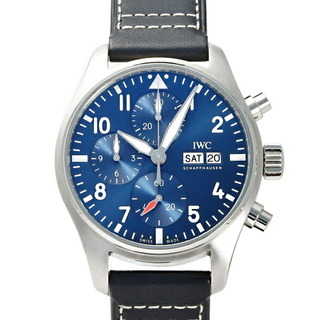 インターナショナルウォッチカンパニー(IWC)のIWC パイロットウォッチ クロノグラフ 41 IW388101 ブルー文字盤 中古 腕時計 メンズ(腕時計(アナログ))