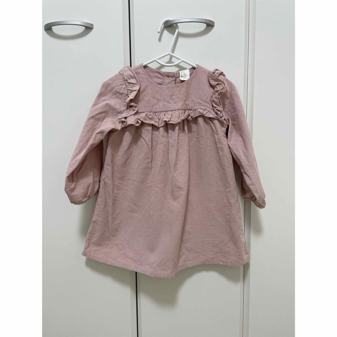 H&M(エイチアンドエム)のH&M ワンピース　ピンク　90 キッズ/ベビー/マタニティのキッズ服女の子用(90cm~)(ワンピース)の商品写真