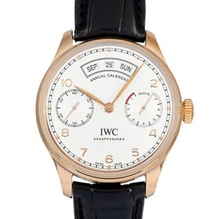 インターナショナルウォッチカンパニー(IWC)のIWC ポルトギーゼ アニュアル・カレンダー IW503504 シルバー文字盤 中古 腕時計 メンズ(腕時計(アナログ))
