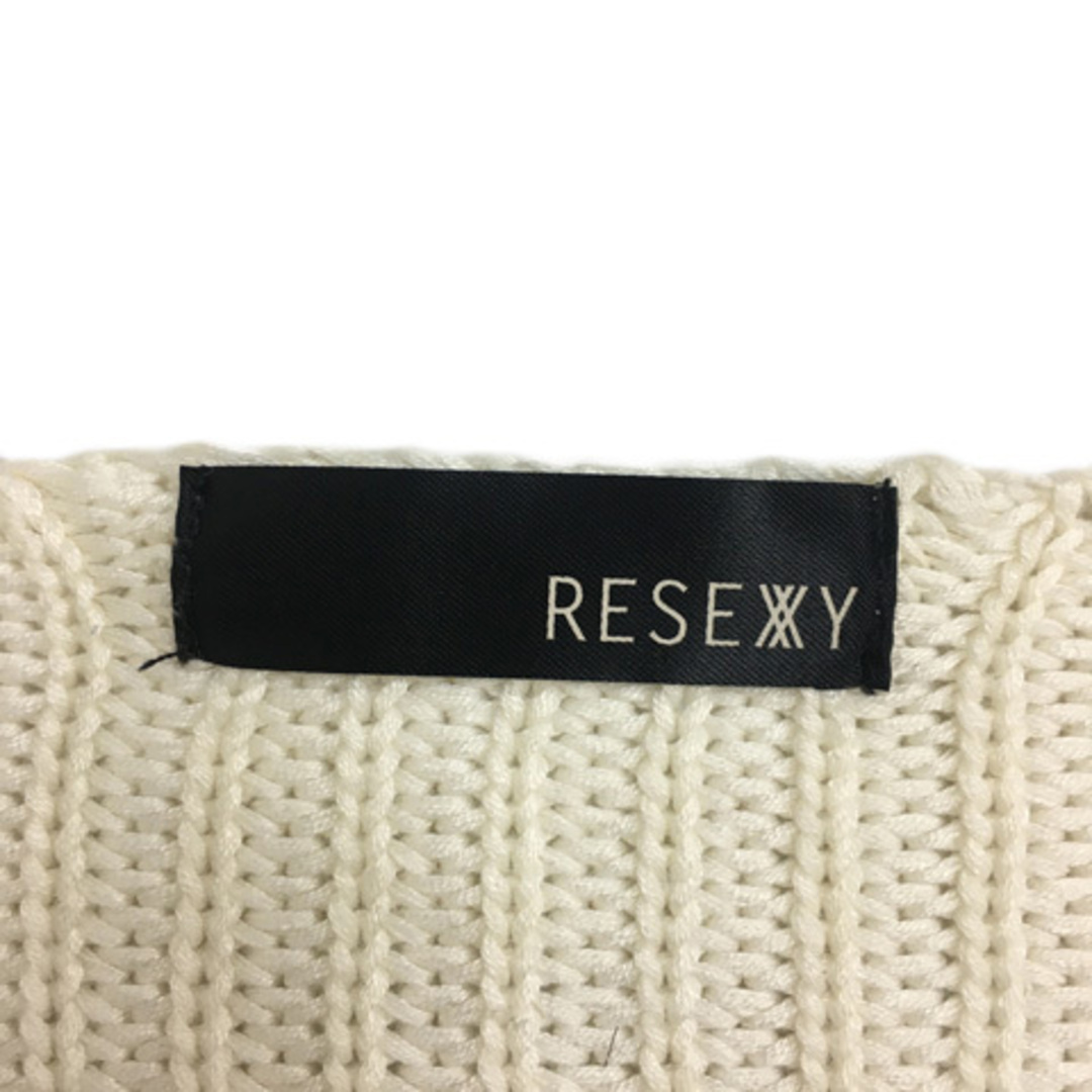 RESEXXY(リゼクシー)のリゼクシー セーター ニット プルオーバー ボーダー 長袖 F 白 黒 レディースのトップス(ニット/セーター)の商品写真