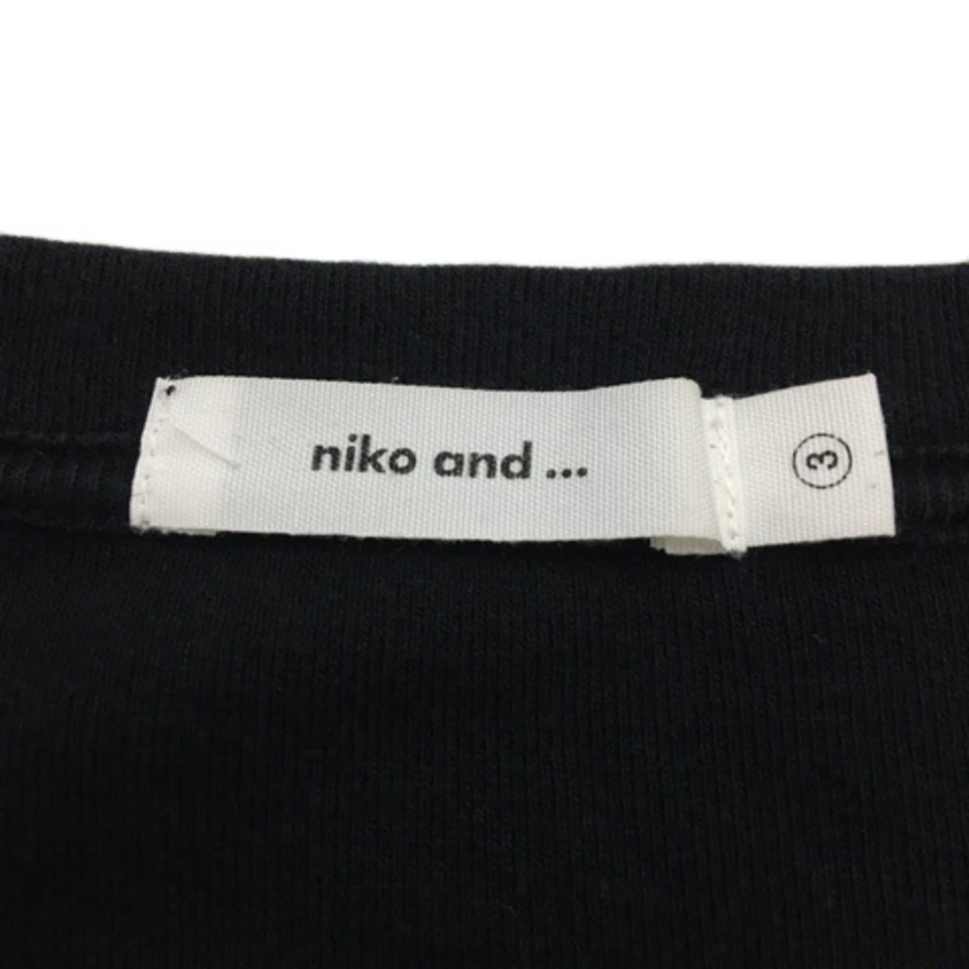 niko and...(ニコアンド)のニコアンド カットソー Tシャツ プルオーバー Vネック 無地 長袖 M 黒 レディースのトップス(カットソー(長袖/七分))の商品写真