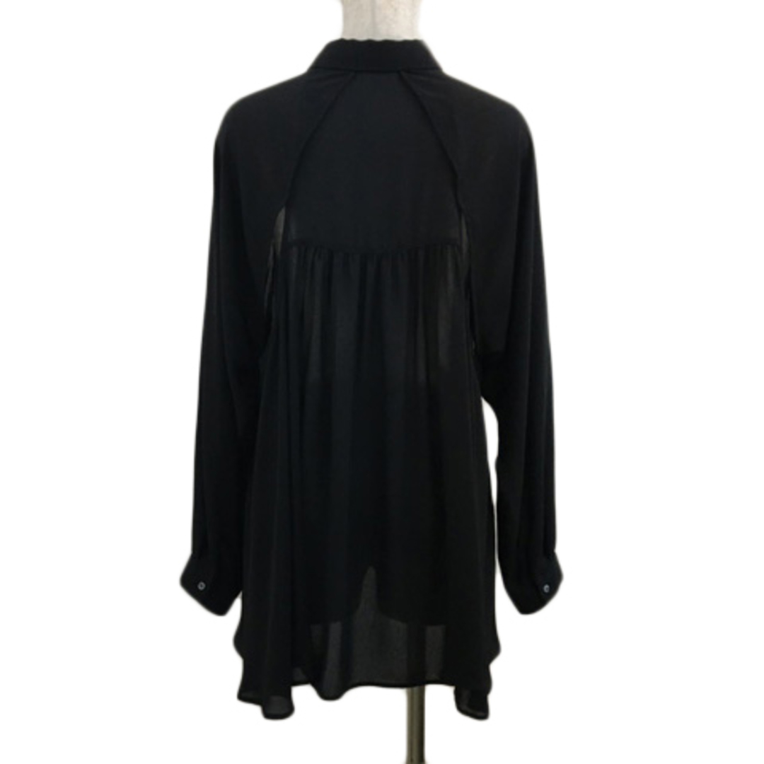 UNIQLO(ユニクロ)のユニクロ DOUBLE STANDARD CLOTHING シャツ 長袖 黒 レディースのトップス(シャツ/ブラウス(長袖/七分))の商品写真