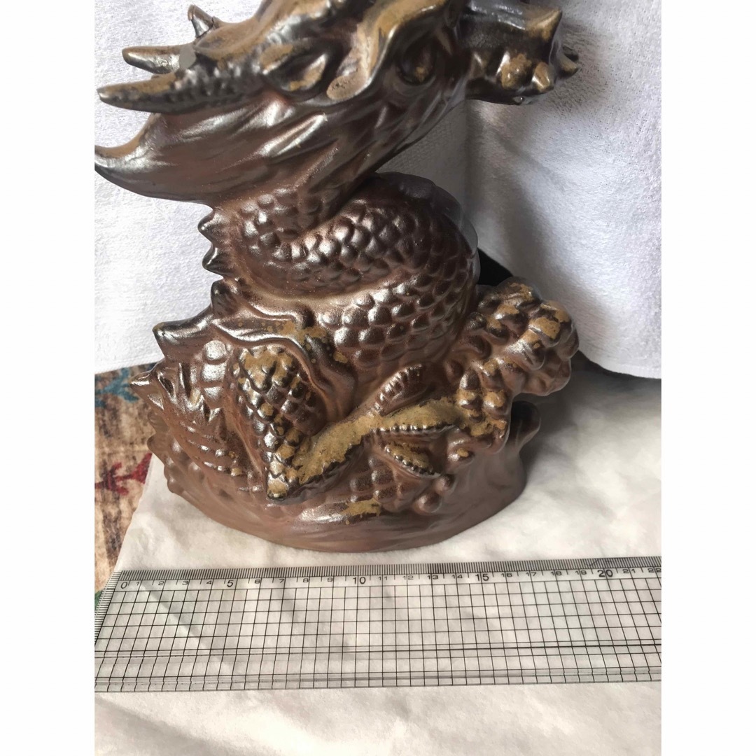 備前焼　龍　（大）　約24cm 伝統工芸品　日本製　置物　外国プレゼント等に！ エンタメ/ホビーの美術品/アンティーク(陶芸)の商品写真