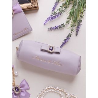 Maison de FLEUR - Maison de FLEUR パールビジュー合皮リボンロングポーチ　ラベンダー