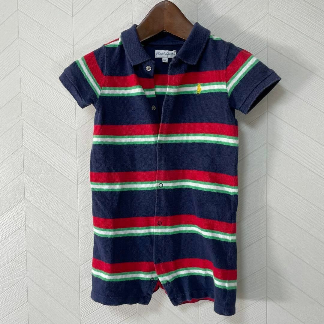 POLO RALPH LAUREN(ポロラルフローレン)のラルフローレン ベビー ポロシャツ ロンパース 3点セット 刺繍ポニー ボーダー キッズ/ベビー/マタニティのベビー服(~85cm)(ロンパース)の商品写真