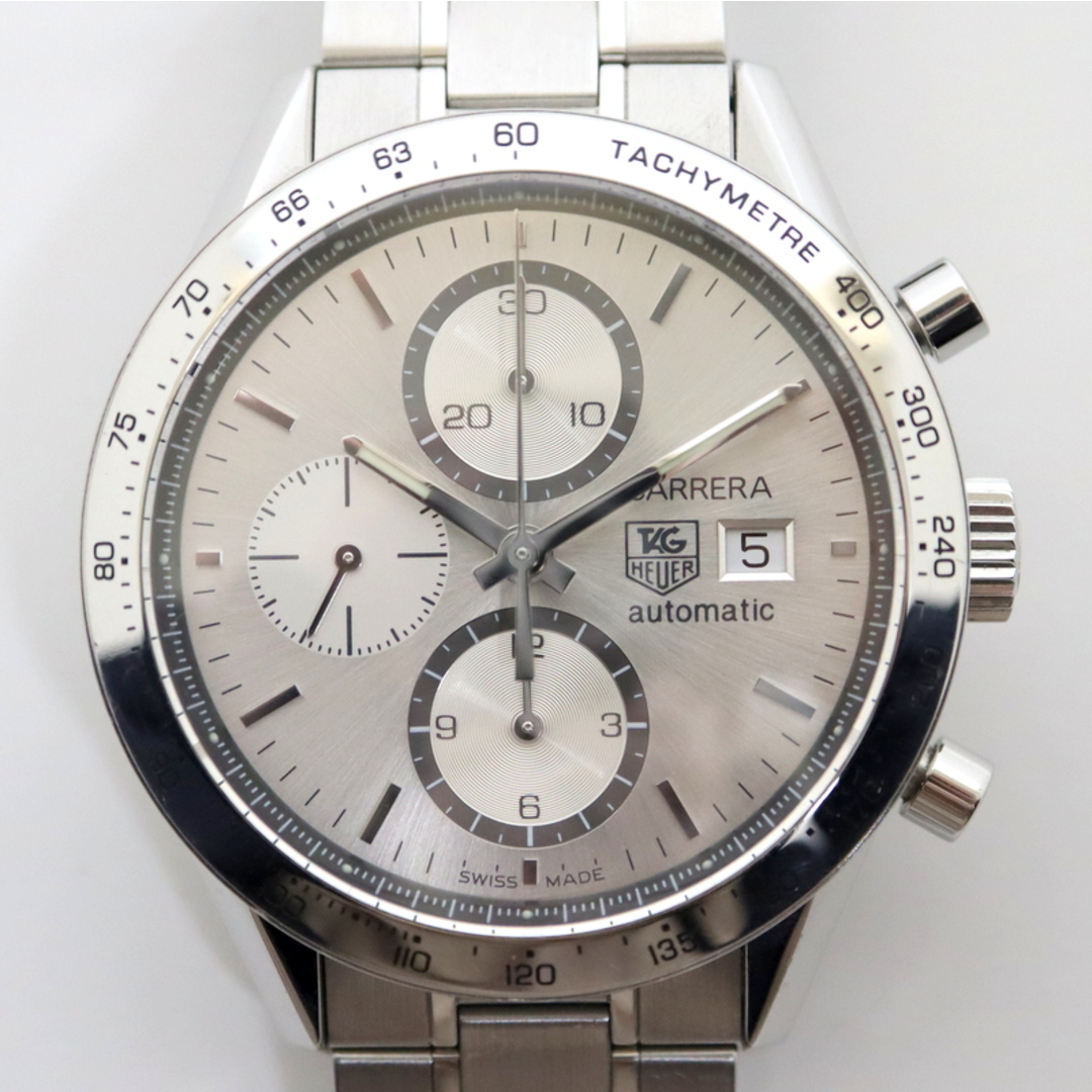 TAG Heuer(タグホイヤー)の【TAG HEUER】タグホイヤー カレラキャリバー16 腕時計 クロノグラフ CV2017.BA0794 シルバー文字盤 SS×AT/ok04580tg メンズの時計(腕時計(アナログ))の商品写真