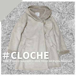 CLOCHE　フェイクファーコート　グレー　サイズ２　ムートン ✓1812(毛皮/ファーコート)