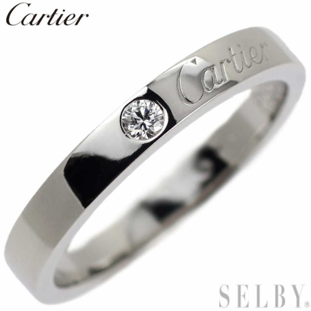 Cartier(カルティエ)のカルティエ Pt950 ダイヤモンド リング エングレーブド 50号 レディースのアクセサリー(リング(指輪))の商品写真