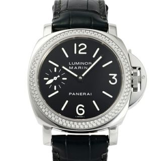 パネライ(PANERAI)のパネライ PANERAI ルミノール マリーナ ダイヤベゼル 世界限定40本 PAM00031 ブラック文字盤 中古 腕時計 メンズ(腕時計(アナログ))