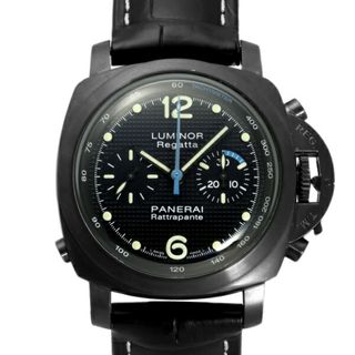 パネライ(PANERAI)のパネライ PANERAI ルミノール1950 ラトラパンテ レガッタ 世界限定500本 PAM00332 ブラック文字盤 中古 腕時計 メンズ(腕時計(アナログ))