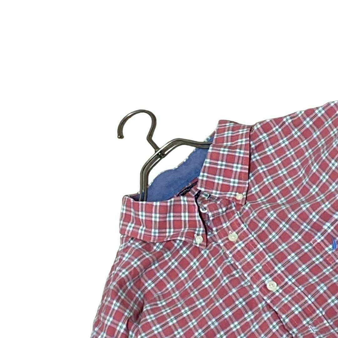NAUTICA(ノーティカ)のNAUTICA BD長袖シャツ 赤チェック ロゴ刺繍 胸ポケット s32 メンズのトップス(シャツ)の商品写真