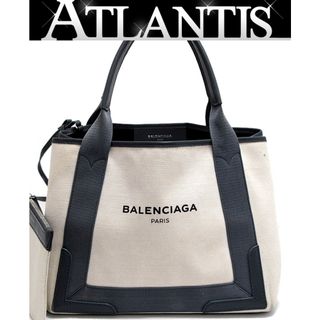 バレンシアガ(Balenciaga)のバレンシアガ BALENCIAGA ネイビーカバス S トートバッグ キャンバス×レザー グレー 【64504】(トートバッグ)