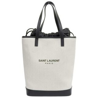 アザー(other)のサンローラン SAINT LAURENT テディ トートバッグ キャンバス/レザー ナチュラル/ブラック 551595 中古 新入荷 OB1786(トートバッグ)