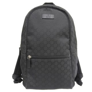 グッチ(Gucci)のグッチ GUCCI バックパック リュックサック GGナイロン/レザー ブラック 449181 中古 新入荷 GU0567(バッグパック/リュック)