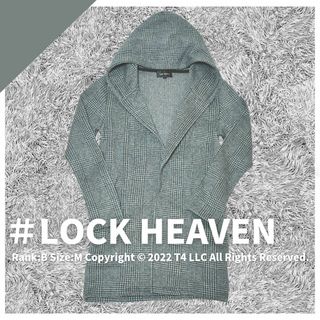 LOCK HEAVEN コーディガン Mサイズ チェック グレー ✓1746(パーカー)