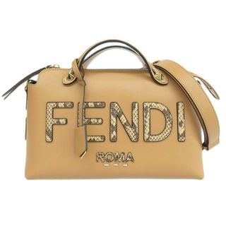 アザー(other)のフェンディFENDI バイザウェイ ミディアム 2WAY ハンドバッグ ショルダーバッグ レザー/パイソン ベージュ 8BL146 中古 新入荷 OB1775(ハンドバッグ)