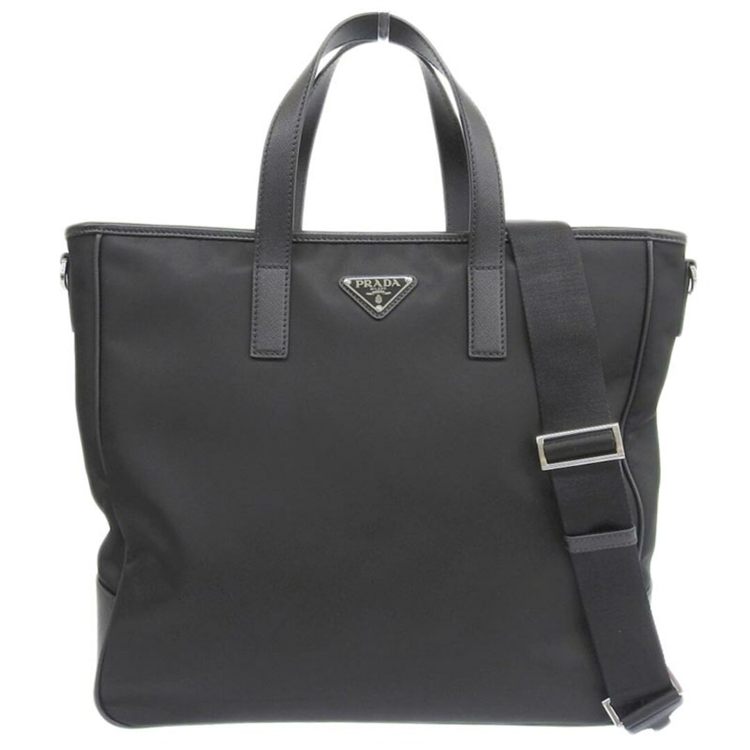 PRADA(プラダ)のプラダ PRADA 2WAYバッグ トートバッグ ショルダーバッグ ナイロン/レザー ブラック 2VG064 中古 新入荷 OB1788 レディースのバッグ(トートバッグ)の商品写真