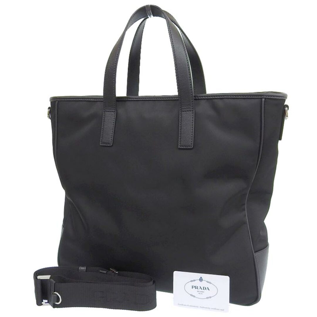 PRADA(プラダ)のプラダ PRADA 2WAYバッグ トートバッグ ショルダーバッグ ナイロン/レザー ブラック 2VG064 中古 新入荷 OB1788 レディースのバッグ(トートバッグ)の商品写真