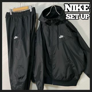 ナイキ(NIKE)のNIKE ナイロンジャケット セットアップ トラックジャケット パンツ XL 黒(ナイロンジャケット)