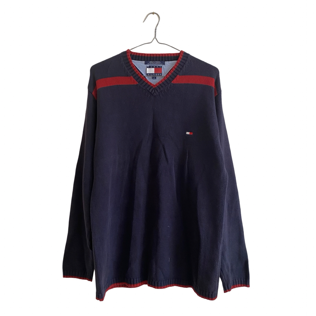 TOMMY HILFIGER(トミーヒルフィガー)の【TOMMYHILFIGER】ニット　トミー　ネイビー　ロングニット メンズのトップス(ニット/セーター)の商品写真