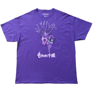 ジブリ(ジブリ)の古着　もののけ姫　Tシャツ　2X　紫　シシ神　ジブリ　映画　ムービー　アニメ *(Tシャツ/カットソー(半袖/袖なし))