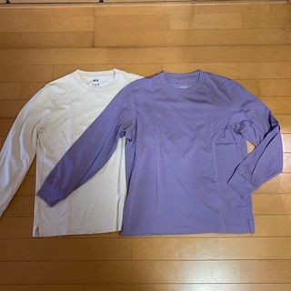 ユニクロ(UNIQLO)のユニクロ　MENSエアリズム長袖Tシャツ　サイズS 2枚セット(Tシャツ/カットソー(七分/長袖))