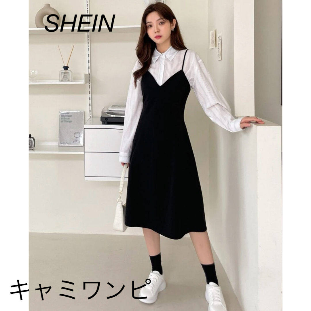 SHEIN(シーイン)のDAZY キャミワンピ ブラック 黒 GU  レディースのワンピース(ひざ丈ワンピース)の商品写真