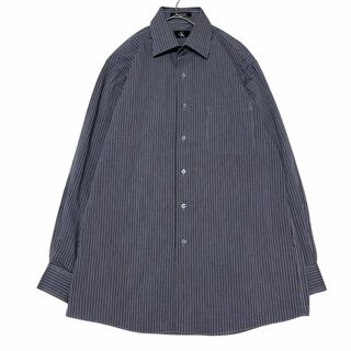 カルバンクライン(Calvin Klein)のカルバンクライン 長袖シャツ ブルーグレー ストライプ 襟芯 US古着n53(シャツ)