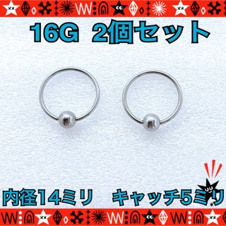 14mm×5mm ボディピアス　16G　2個セット　CBRイヤーロブ【人気種類】(ピアス)