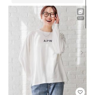 グローバルワーク(GLOBAL WORK)のグローバルワーク　ヘビロッTEEプリント長袖　　オフAPW04 Lサイズ(Tシャツ(長袖/七分))