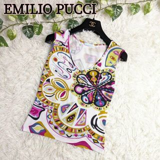 エミリオプッチ(EMILIO PUCCI)のEMILIO PUCCI エミリオプッチ プッチ柄 ノースリーブ カットソー(カットソー(半袖/袖なし))