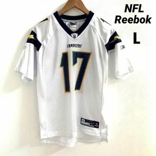 リーボック(Reebok)のNFL  リーボック　両面ビッグロゴ ゲームシャツ アメフト ユニフォーム  L(Tシャツ/カットソー(半袖/袖なし))